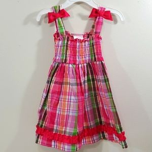 Younghearts plaid pink dress size 34 months